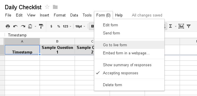 Build Habits with Google Forms