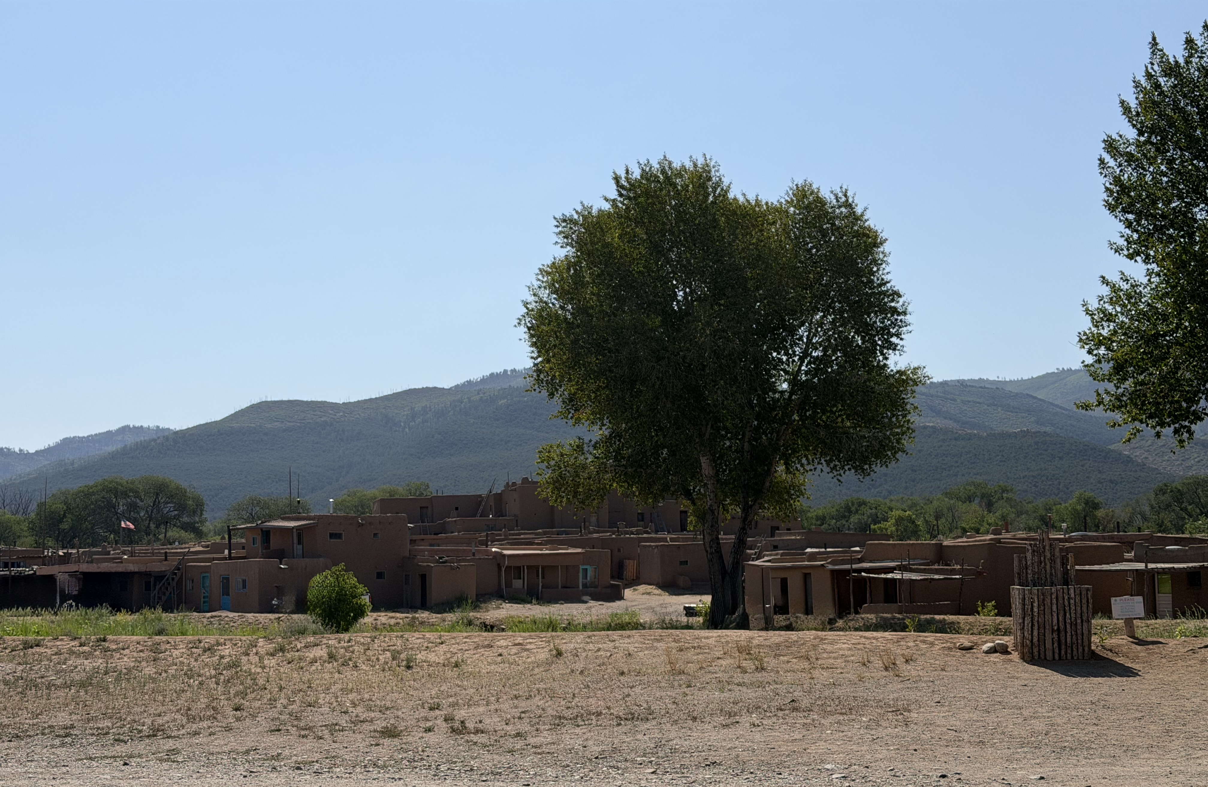 The multi-story adobe buildings of Taos Pueblo